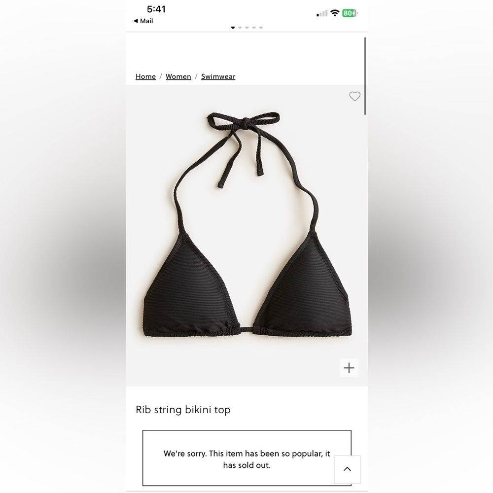 J.Crew Ribbed String Bikini Black L